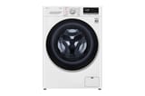 Lavadora LG WM12WVC4S6 blanca de carga frontal, vista frontal