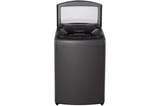 Lavadora LG WT19MVTB de 19 kg Negro Medio, vista frontal con tapa abierta