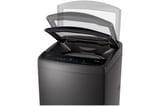 Lavadora LG WT19MVTB de 19 kg Negro Medio, detalle de la tapa abierta