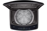 Lavadora LG WT19MVTB de 19 kg Negro Medio, vista superior con tapa abierta