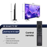 Dimensiones y accesorios del televisor Samsung UN55U8000FGXZS de 55 pulgadas.