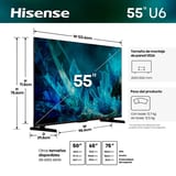 Hisense 55U6ESV MiniLED 55 pulgadas, dimensiones y vistas del televisor