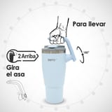 BOTO Gyro BG32-IB, 950 ml / 32 oz, Ice Blue; detalle del asa giratoria en español 17.