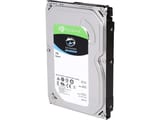 Seagate SkyHawk de 1 TB, vista superior en perspectiva con etiqueta y carcasa.