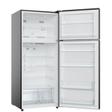 Refrigerador Daewoo DWFR-453B de 453 L con ambas puertas abiertas, vista interior