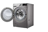 Lavadora secadora LG WD22VV2S6: perspectiva con puerta abierta