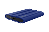 Samsung T7 Shield 2TB azul MU-PE2T0R/AM: vistas del SSD, empaque y accesorios