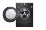 LG WD14BVC2S6C Black Steel: vista frontal con puerta abierta