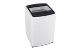 Lavadora LG WT18WVTB blanca de 18 kg, vista derecha con tapa abierta