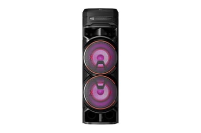 Torre de sonido LG XBOOM RNC9 con karaoke; imagen oficial referencial del fabricante