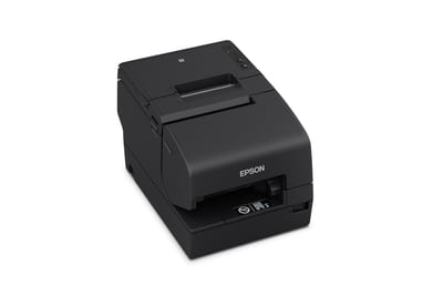 Epson TM-H6000VI negra, vista en perspectiva derecha
