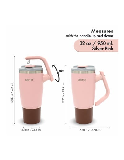 BOTO Gyro BG32-SP, 950 ml / 32 oz, Silver Pink; vista y detalles oficiales 6.