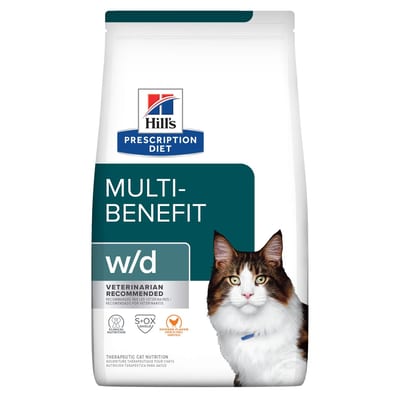 Hill's Prescription Diet w/d Multi-Benefit, alimento para gatos, 1,8 kg