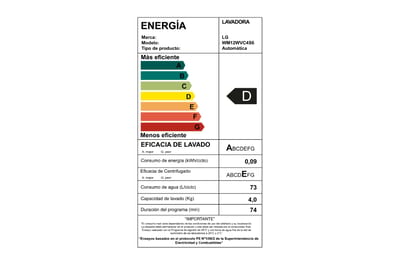 Lavadora LG WM12WVC4S6 blanca de 12 kg, imagen oficial 13