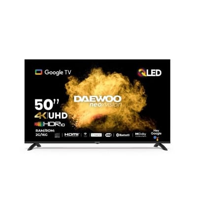 Televisor Daewoo DW-50G5QNUHD de 50 pulgadas, vista frontal