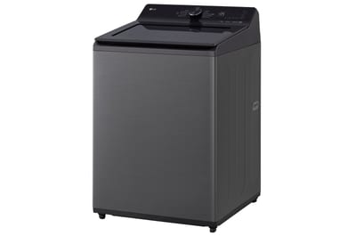 Lavadora LG WT19PBTX6 de 19 kg Negro Platina, vista frontal en ángulo