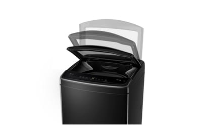 LG WT19OBVTB de 19 kg: vista lateral derecha con tapa abierta