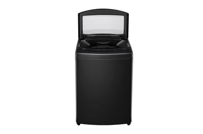 LG WT19OBVTB de 19 kg: vista frontal con tapa abierta