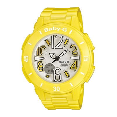 Reloj Casio Baby-G BGA-170-9B amarillo y blanco.
