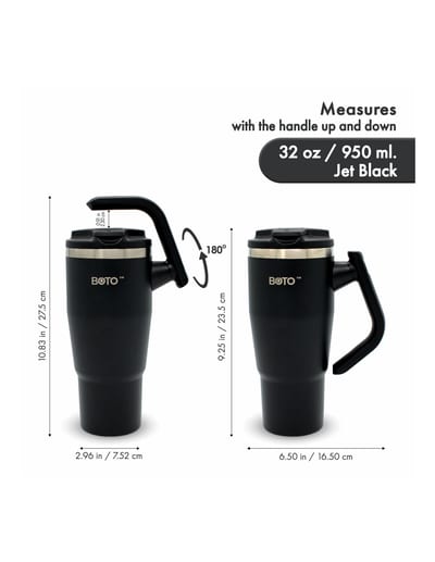 BOTO Gyro BG32-JB, 950 ml / 32 oz, Jet Black; vista y detalles oficiales 7.