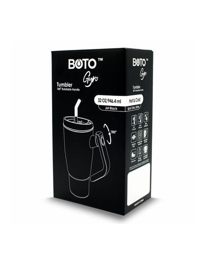 BOTO Gyro BG32-JB, 950 ml / 32 oz, Jet Black; vista y detalles oficiales 11.