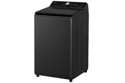 Lavadora LG WT15OBTX6 15 kg negra, vista completa en perspectiva