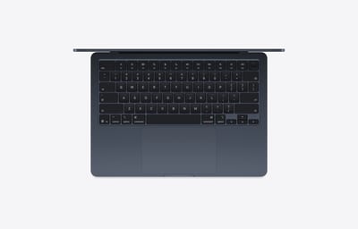 Apple MacBook Air 13 pulgadas M5 Midnight (medianoche): vista superior del teclado, Touch ID y trackpad