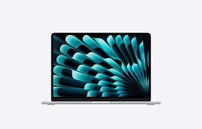 Apple MacBook Air 13 pulgadas M5 Silver (plata): vista frontal abierto con pantalla Liquid Retina
