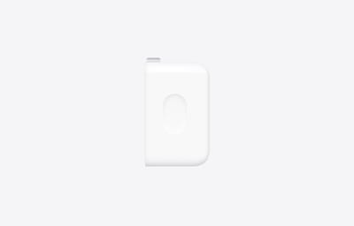 Adaptador dinámico Apple de 40 W, vista con clavijas plegadas