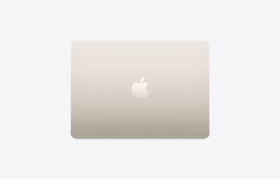 Apple MacBook Air 13 pulgadas M5 Starlight (blanco estelar): vista de la tapa con logotipo Apple