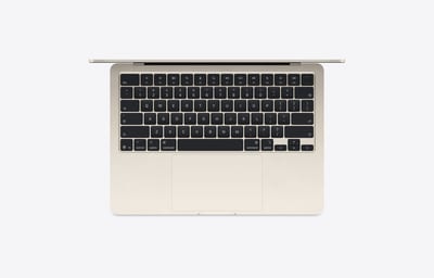 Apple MacBook Air 13 pulgadas M5 Starlight (blanco estelar): vista superior del teclado, Touch ID y trackpad