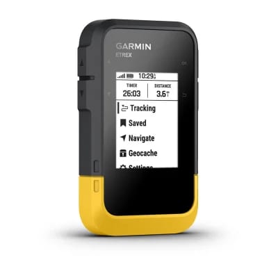 Garmin eTrex SE, vista en perspectiva con menú