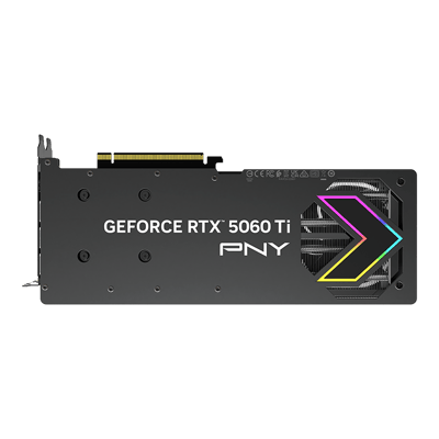 PNY GeForce RTX 5060 Ti 8GB EPIC-X RGB Overclocked Triple Fan — placa posterior