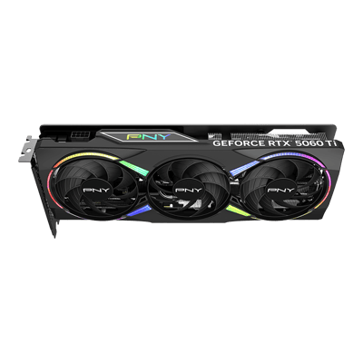 PNY GeForce RTX 5060 Ti 8GB EPIC-X RGB Overclocked Triple Fan — perfil superior