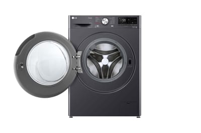 Lavadora secadora LG WD9MVC4S6, vista frontal con puerta abierta