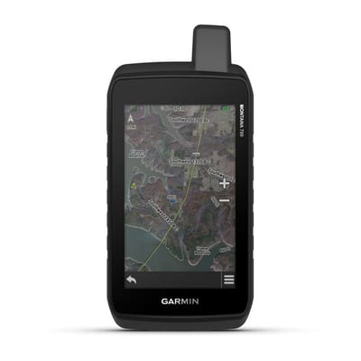 Garmin Montana 700, vista frontal con imagen satelital