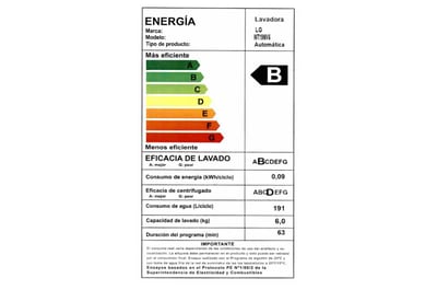 Lavadora LG WT19DV6 19 kg AI DD Plata, imagen 12: Energy label