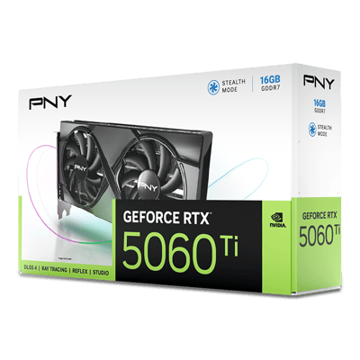PNY GeForce RTX 5060 Ti 16GB Dual Fan — empaque