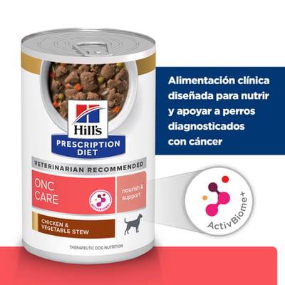 Hill's Prescription Diet ONC Care, estofado de pollo y verduras para perros, 354 g