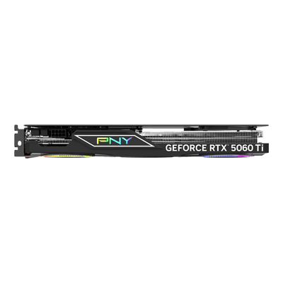 PNY GeForce RTX 5060 Ti 16GB EPIC-X RGB Overclocked Triple Fan — perfil lateral