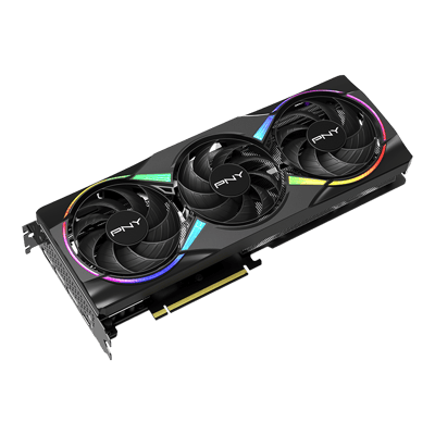 PNY GeForce RTX 5060 Ti 16GB EPIC-X RGB Overclocked Triple Fan — vista en ángulo