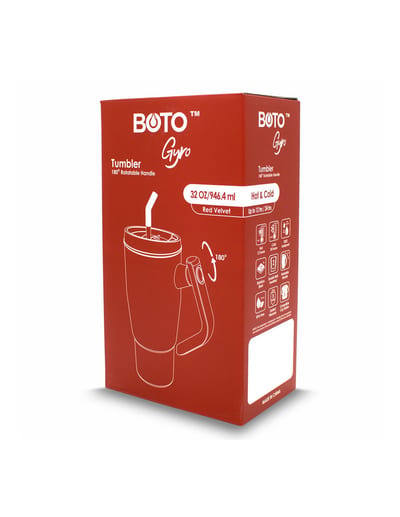BOTO Gyro BG32-RV, 950 ml / 32 oz, Red Velvet; vista y detalles oficiales 11.