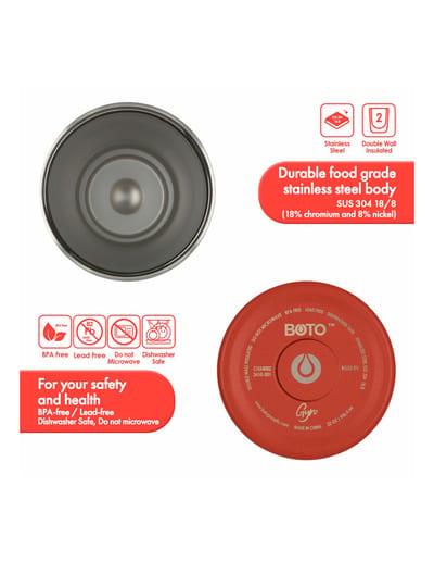 BOTO Gyro BG32-RV, 950 ml / 32 oz, Red Velvet; vista y detalles oficiales 10.