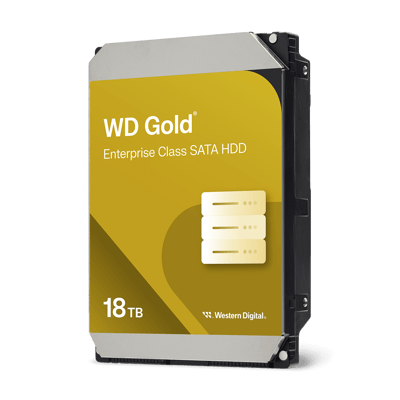 Imagen oficial ilustrativa del disco duro WD Gold de 18 TB