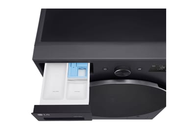 Lavadora secadora LG WD20EGNTSPG: detalle superior del dispensador