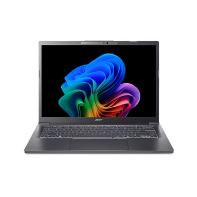 Acer Aspire 14 AI A14-52M-72FH, vista frontal con teclado retroiluminado