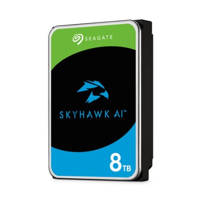 Vista en perspectiva derecha del disco duro Seagate SkyHawk AI de 8 TB
