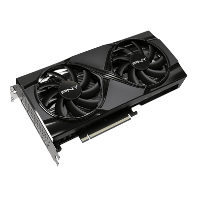 PNY GeForce RTX 5060 Ti 8GB Overclocked Dual Fan — vista en ángulo