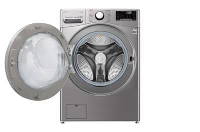 Lavadora secadora LG WD22VV2S6: vista frontal con puerta abierta