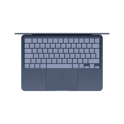 MacBook Neo MHFF4E/A Índigo: Vista superior del teclado español y trackpad